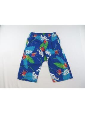 Rai Nani Capri Style Pants, Hawaiian Floral, Blue Measured: 31x28 1990s